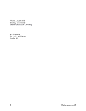 PSY 101 Written Assignment 3 Fall 2021 - PSY-101 - TESU - Studocu
