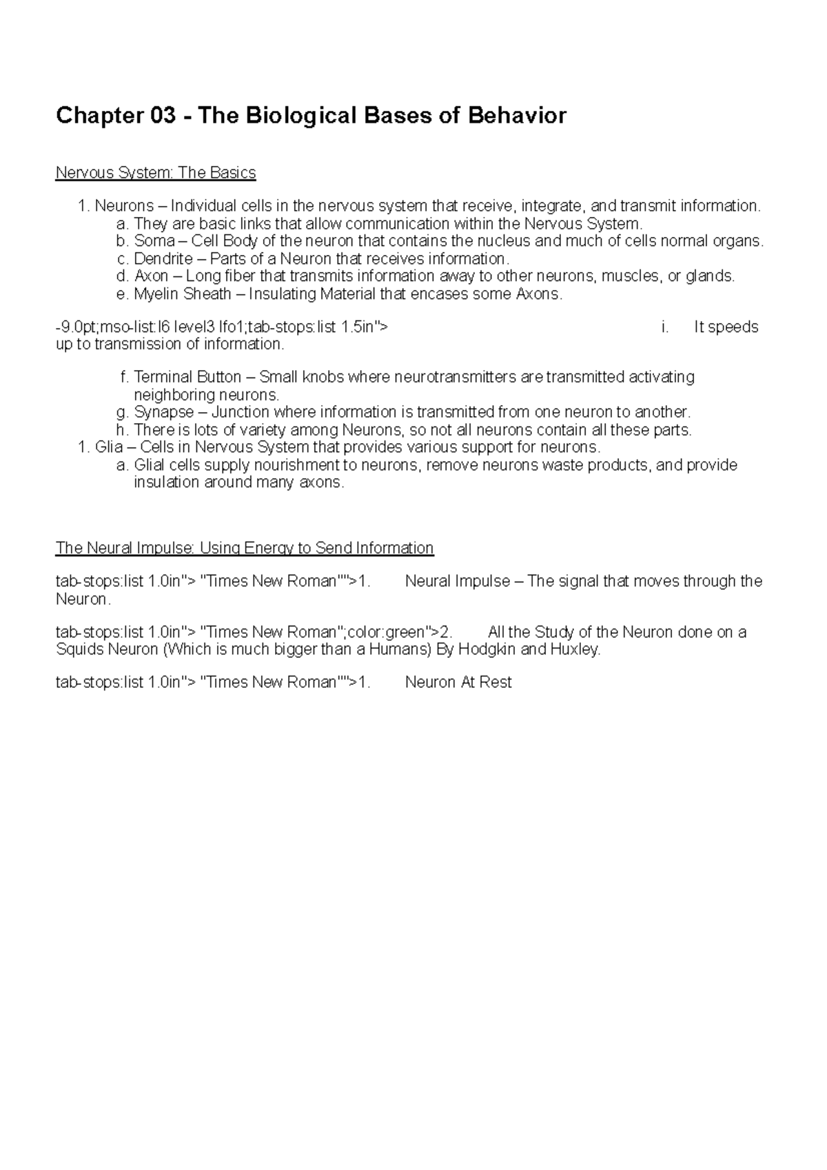 Chapter 03 - The Biological Bases Of Behavior - Chapter 03 - The ...