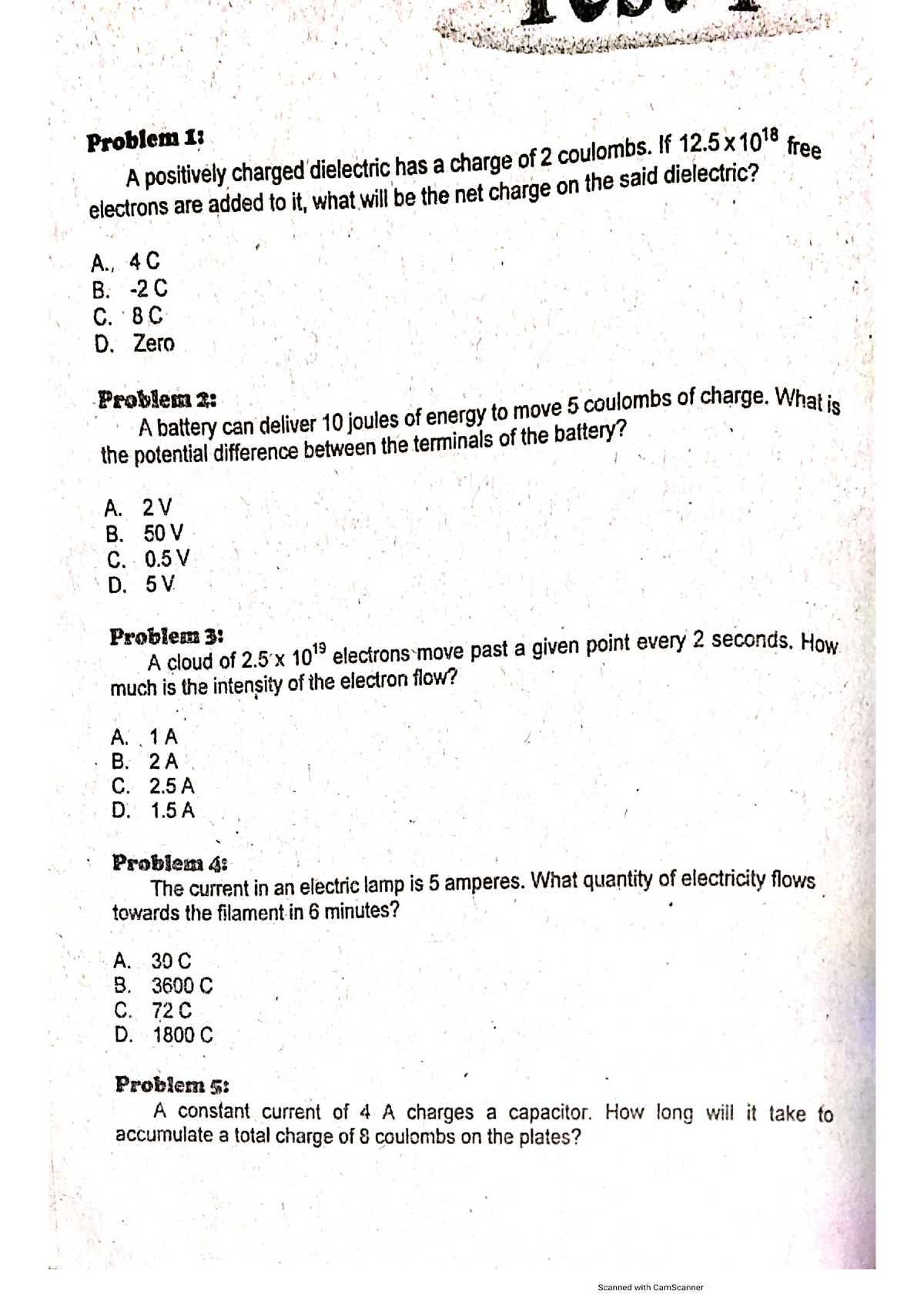 Electricial Exam - Problems With Solutions - Electrical Engineering ...