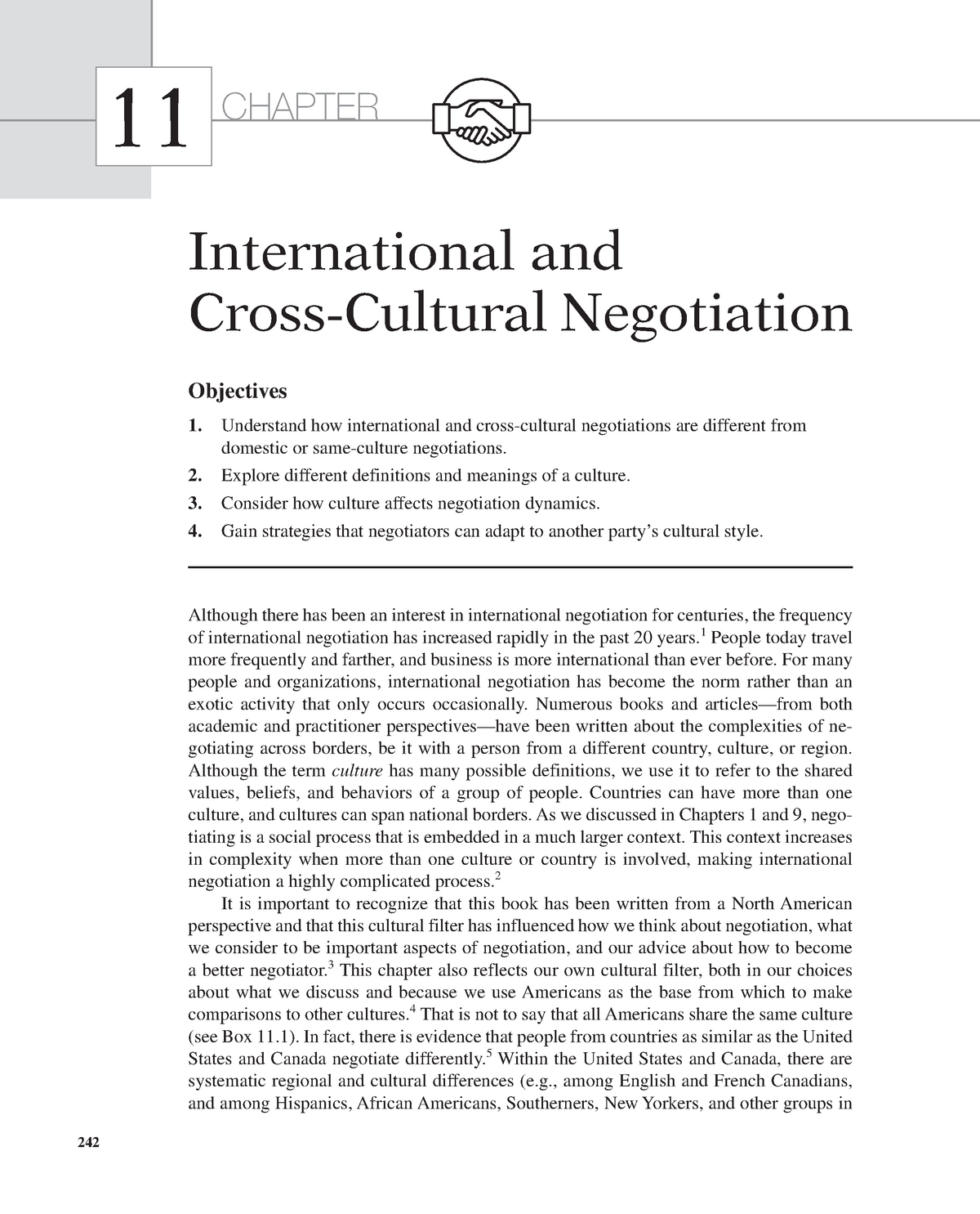 Essentials Of Negotiation Chapter 11 - 11 CHAPTER International And ...