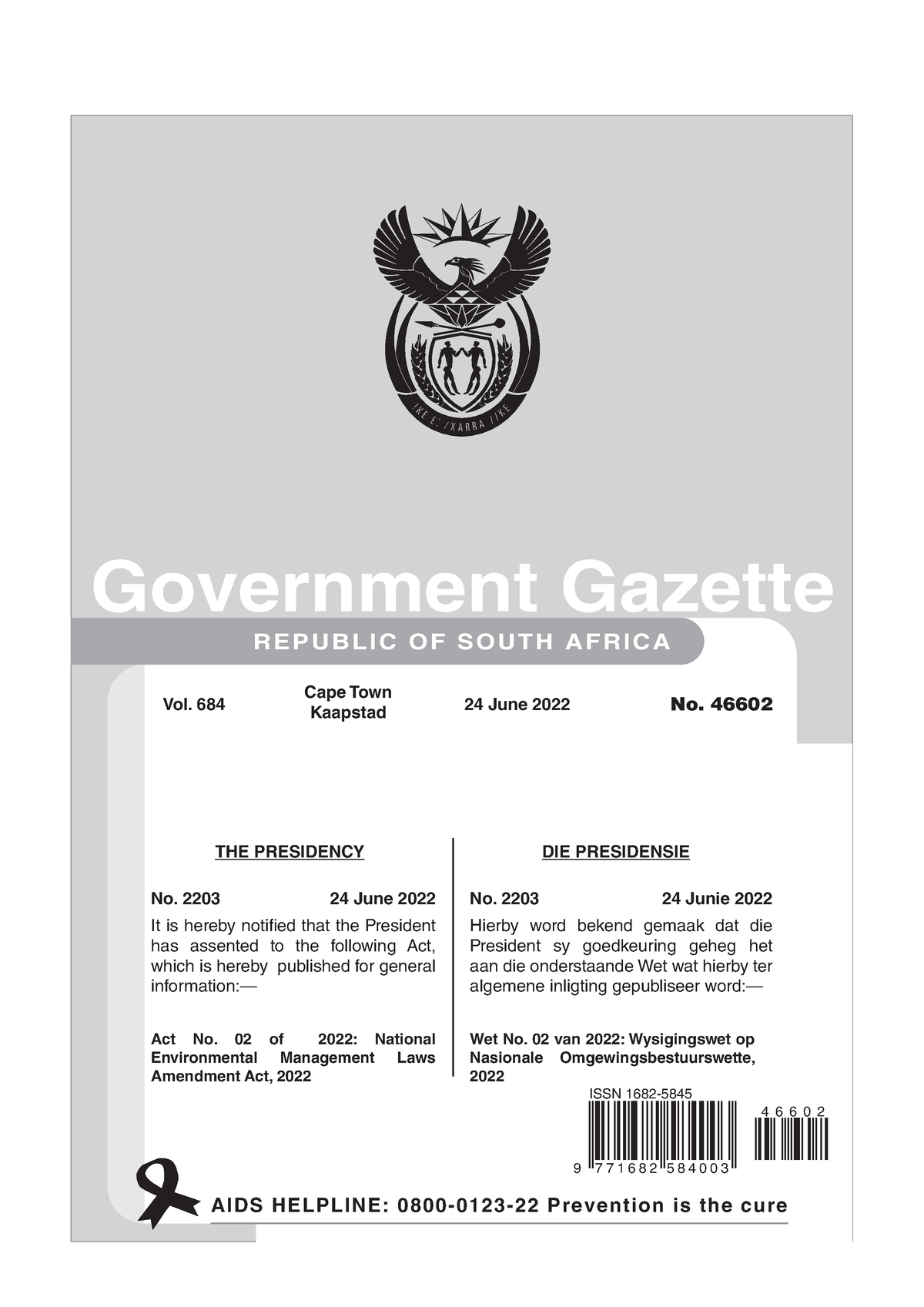 Act No 2 of 2022 National Environmental Management Laws Amendment Act