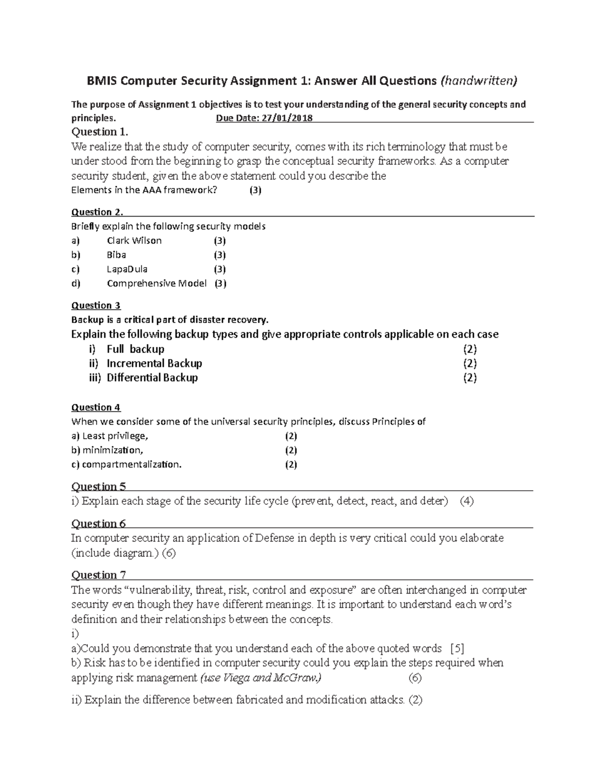 assignment on computer security