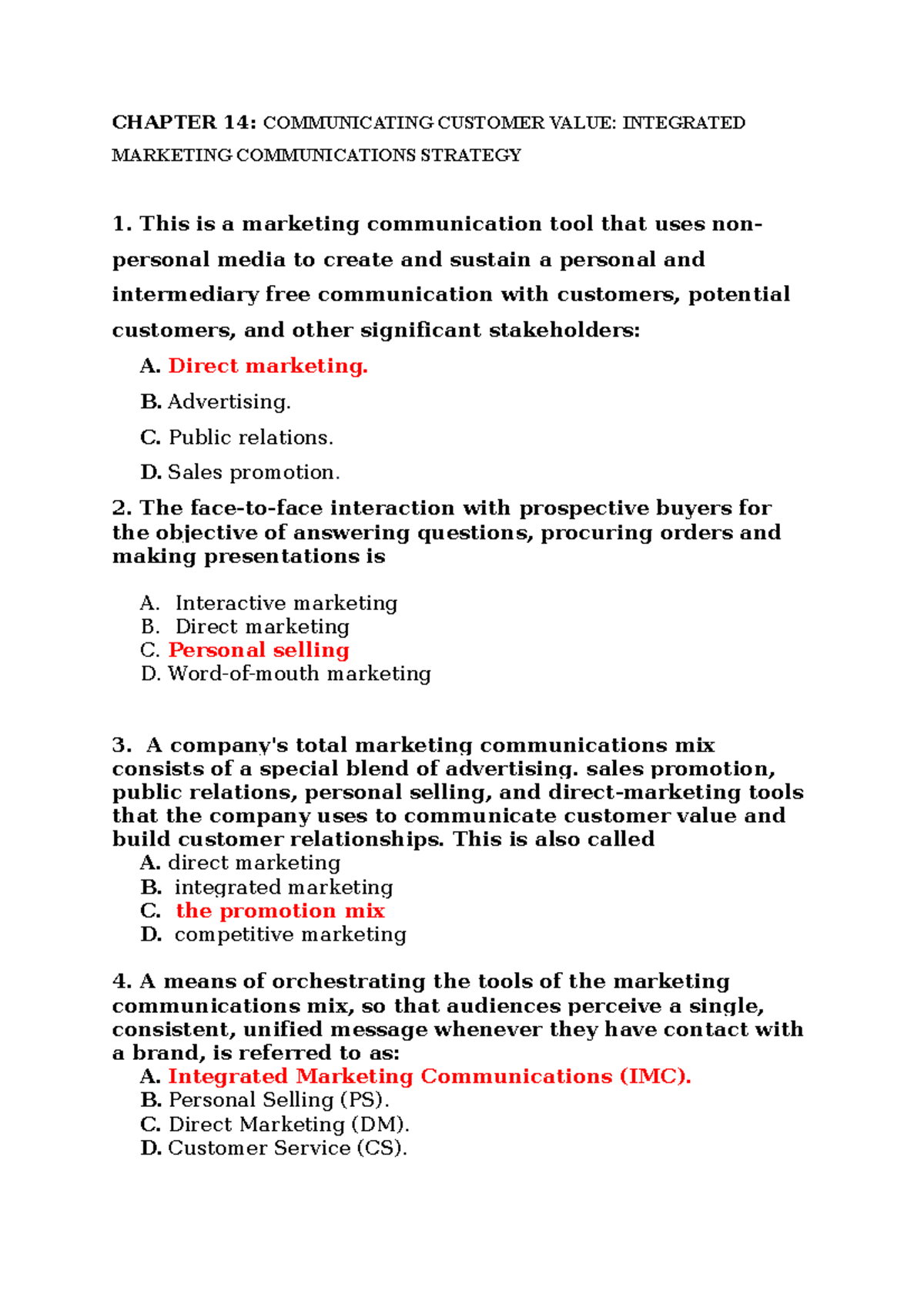 Nhóm 14 - Marketing - CHAPTER 14: COMMUNICATING CUSTOMER VALUE ...