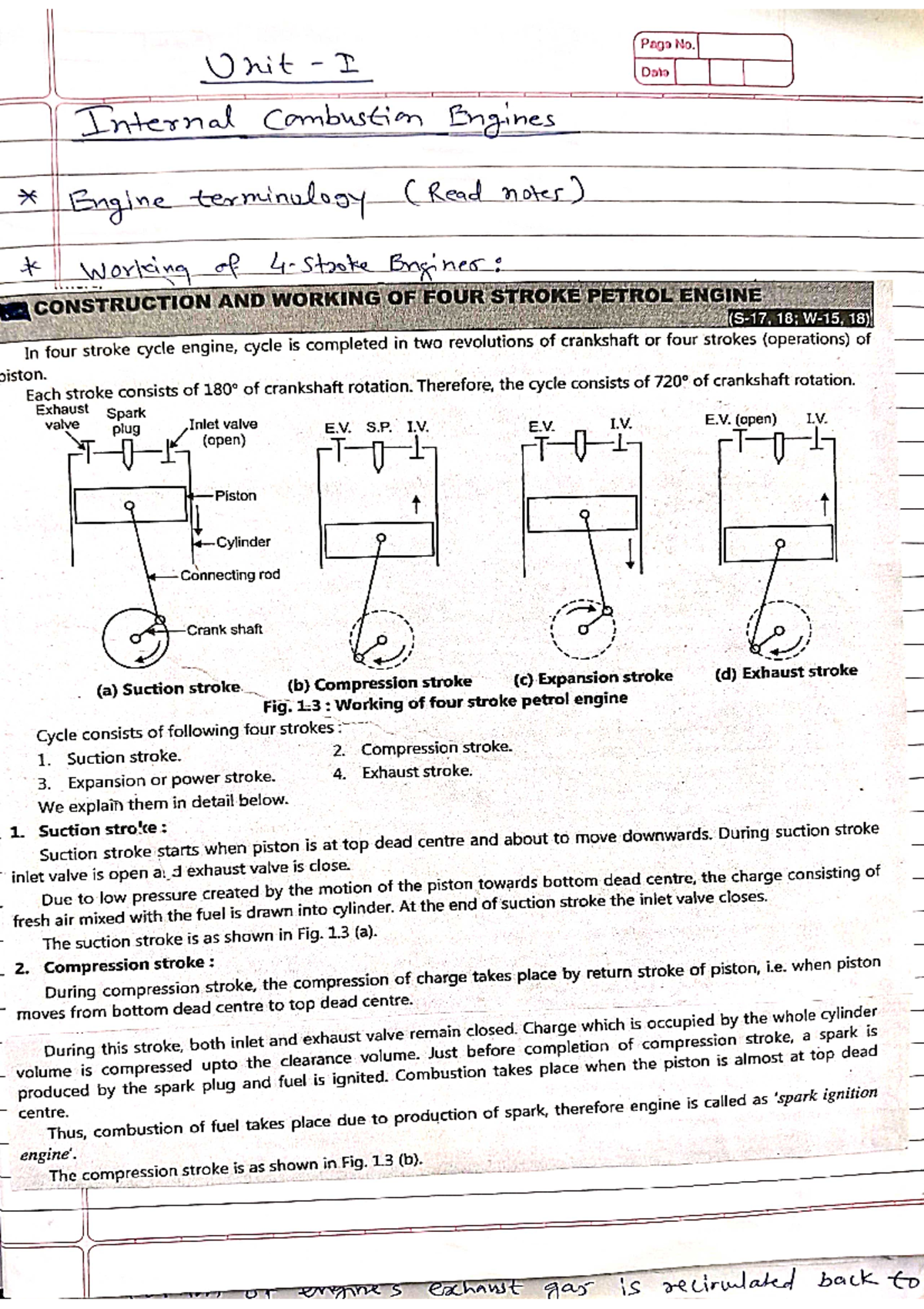 PER CHP 1 notes - Gvyvu - Page No. Unit I Data Internal Combustion ...