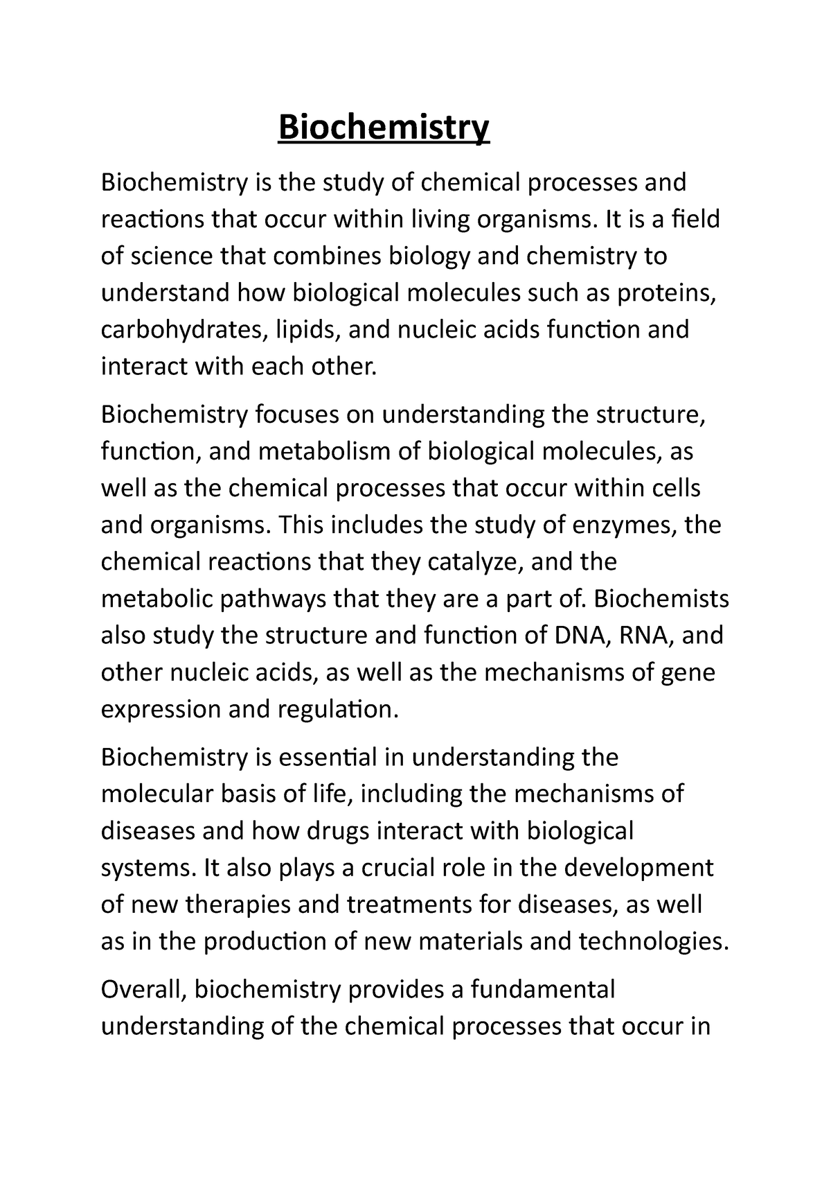 dissertation topics of biochemistry