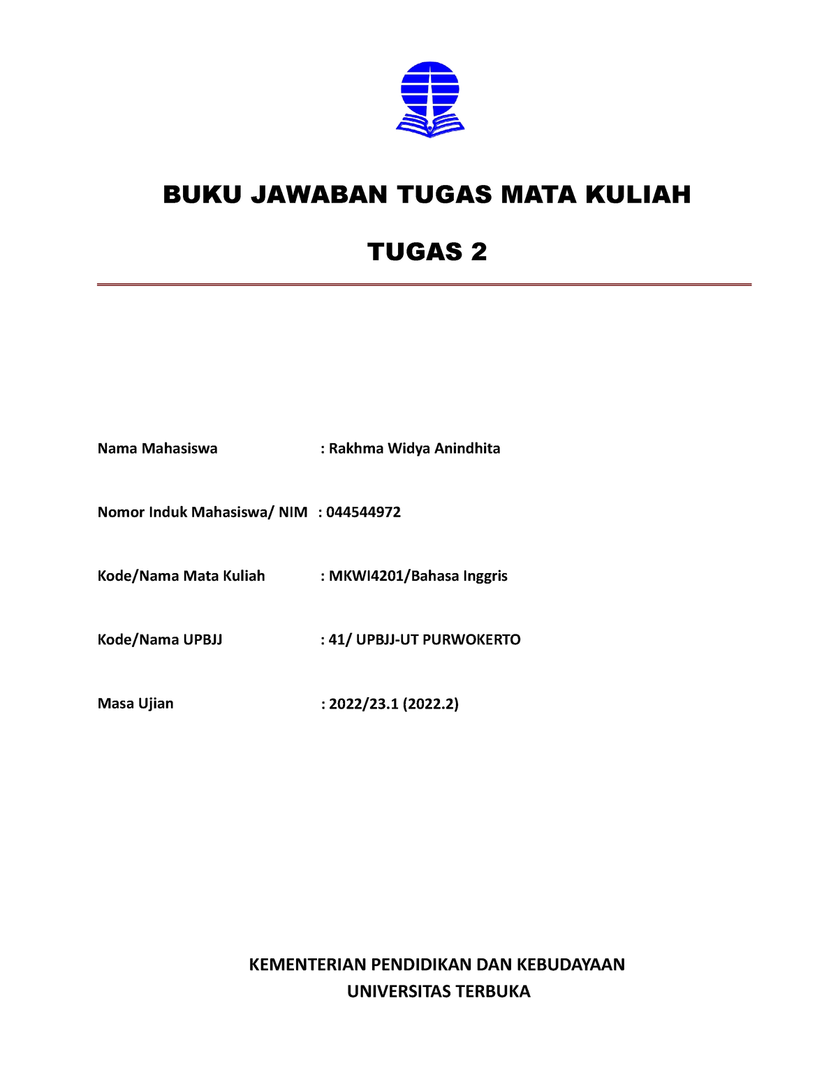 BJT Tugas 2 Bahasa Inggris - BUKU JAWABAN TUGAS MATA KULIAH TUGAS 2 ...