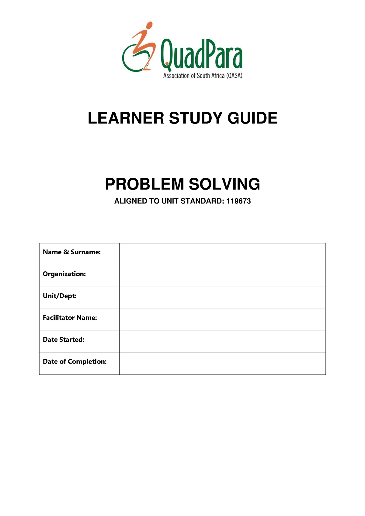 problem solving study guide