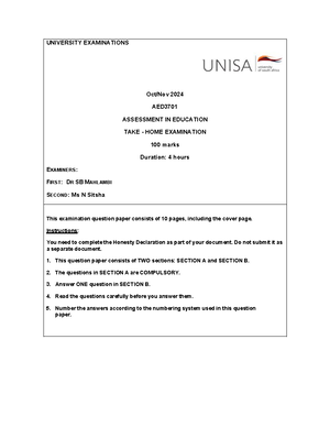 AED3701 Assignement 4 New - Gideon Petrus Uys - AED Assignment ...