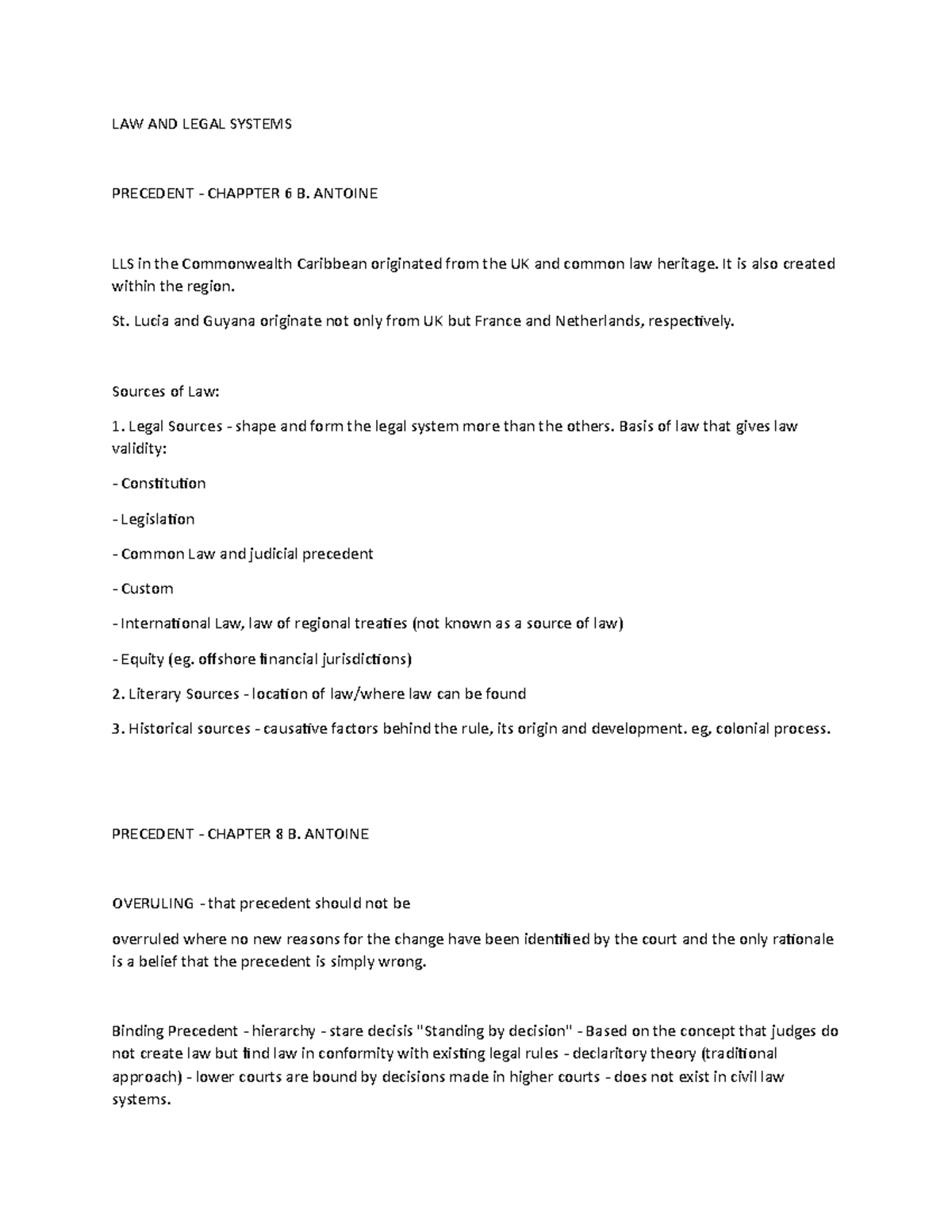 Precedent AND Equity - LAW AND LEGAL SYSTEMS PRECEDENT - CHAPPTER 6 B ...