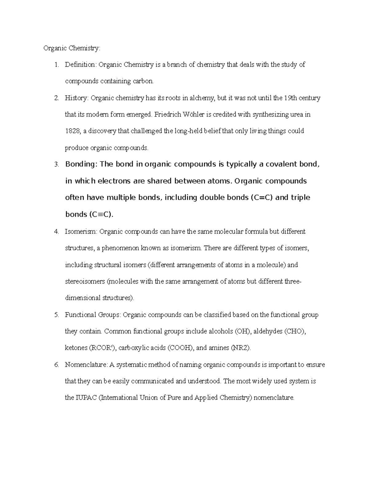 Organic Chemistry 1 Definition Organic Chemistry is a branch of