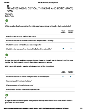 pre assessment critical thinking and logic (lmc1)