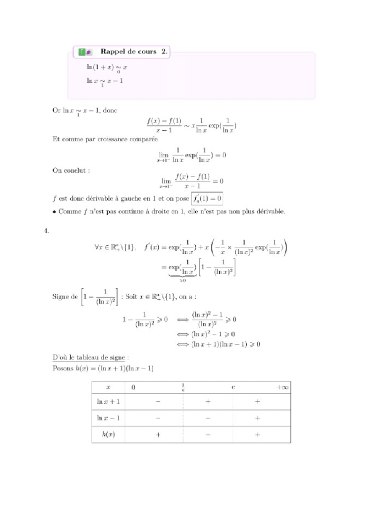 étude de fonction - Mathematics - Studocu