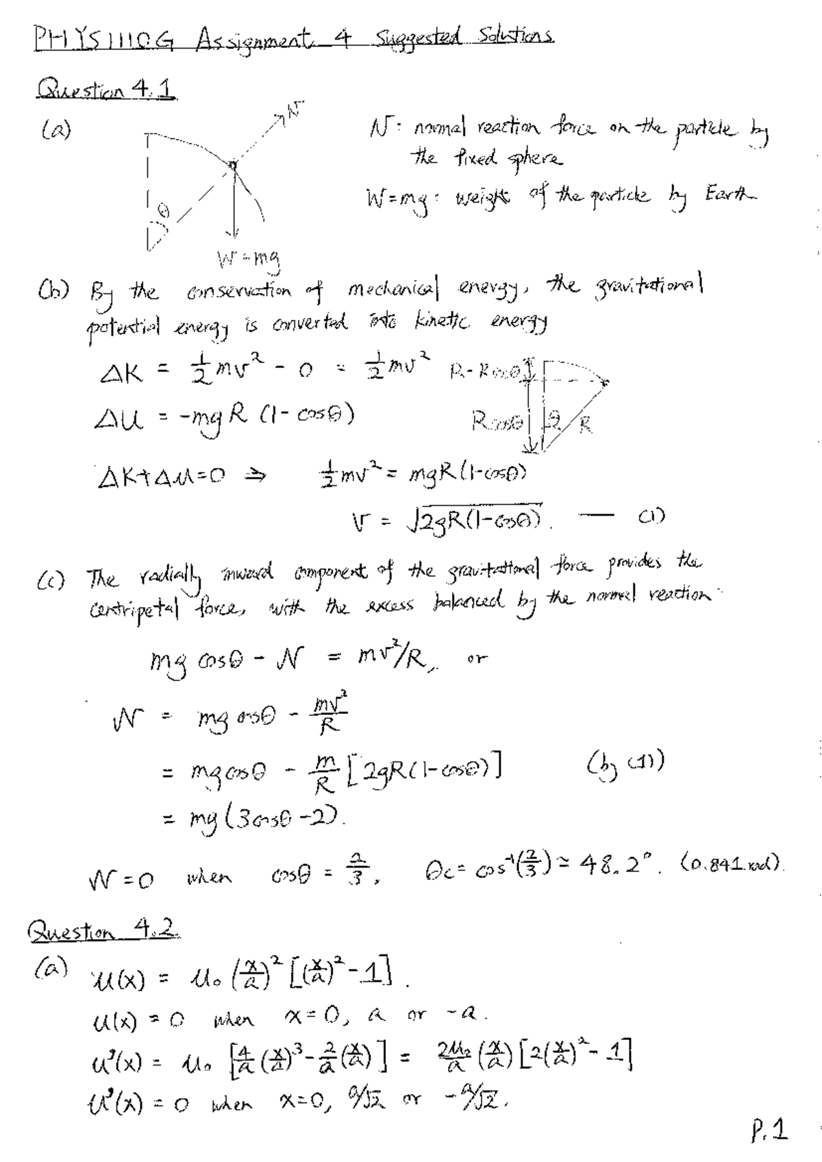 Assignment 4Suggested Solution - Engineering Physics: Mechanics and ...