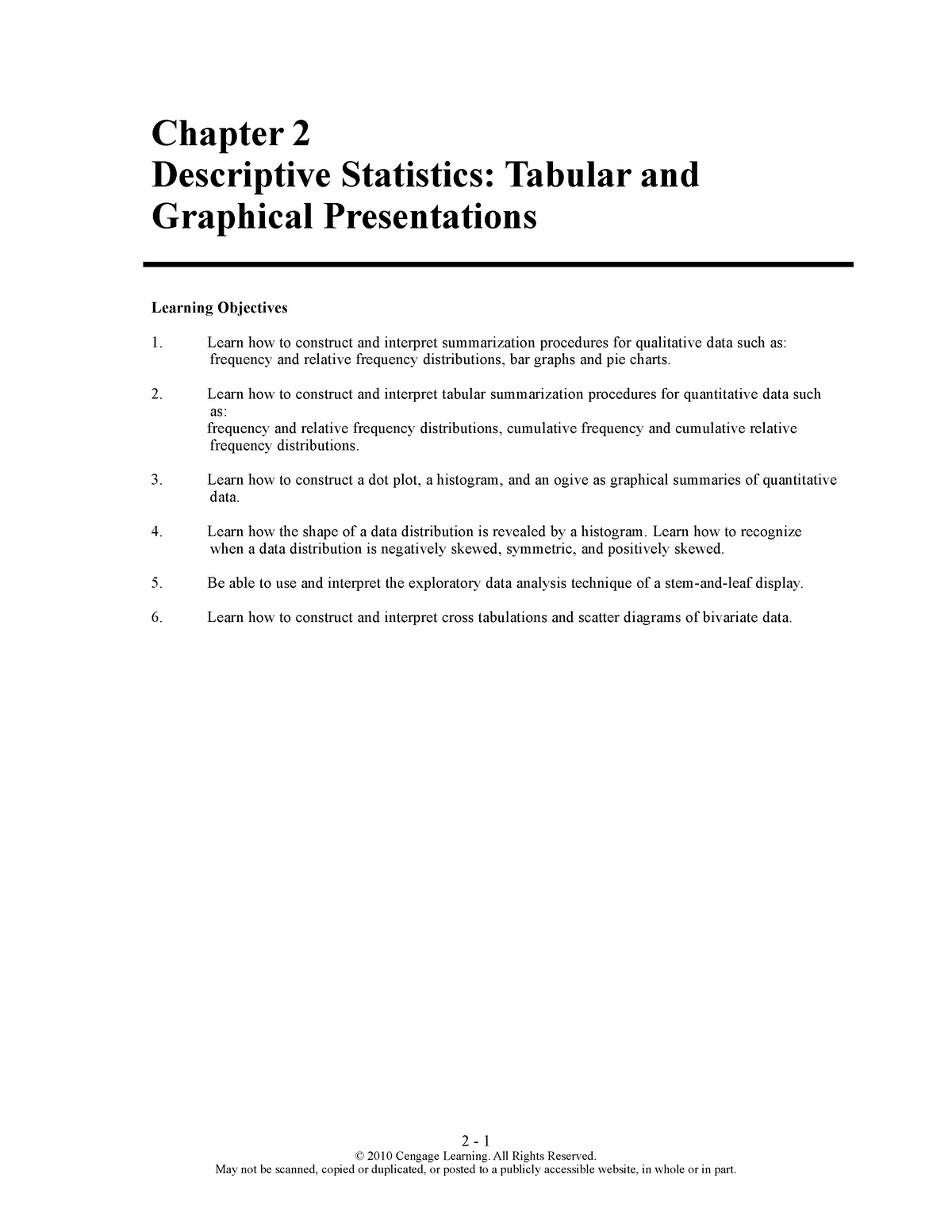 SBE11E Chapter 02 - Tham Khảo - Chapter 2 Descriptive Statistics ...