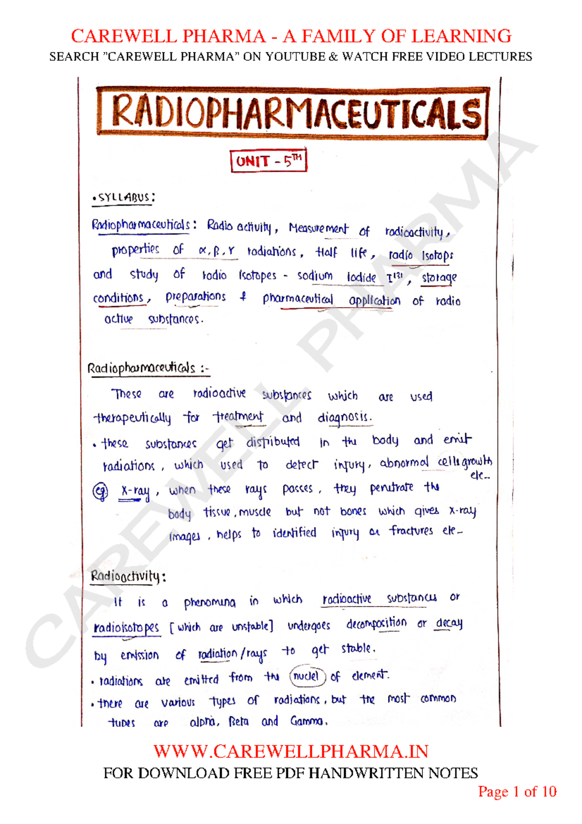 Unit 5, Pharmaceutcal Inorganic Chemistry, B Pharmacy 1st Sem, Carewell ...