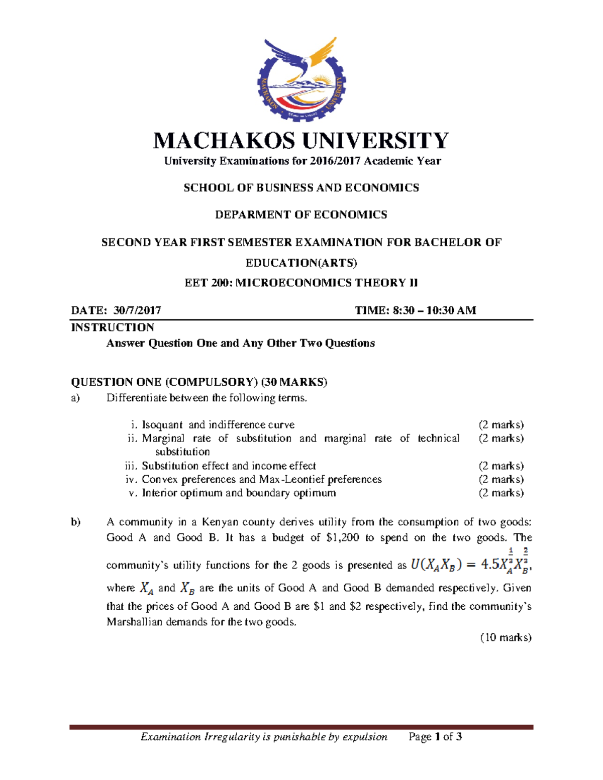 EET 200 - Material to help in mastering EET questions - Examination ...