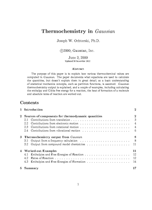 Gaussian Calculation Assignment 02 - Computational Chemistry 2 ...