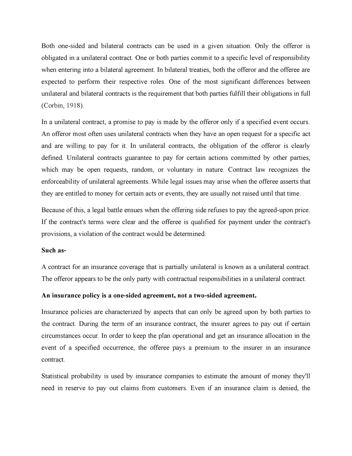 Bl Week 10 P1 - Both One-sided And Bilateral Contracts Can Be Used In A ...