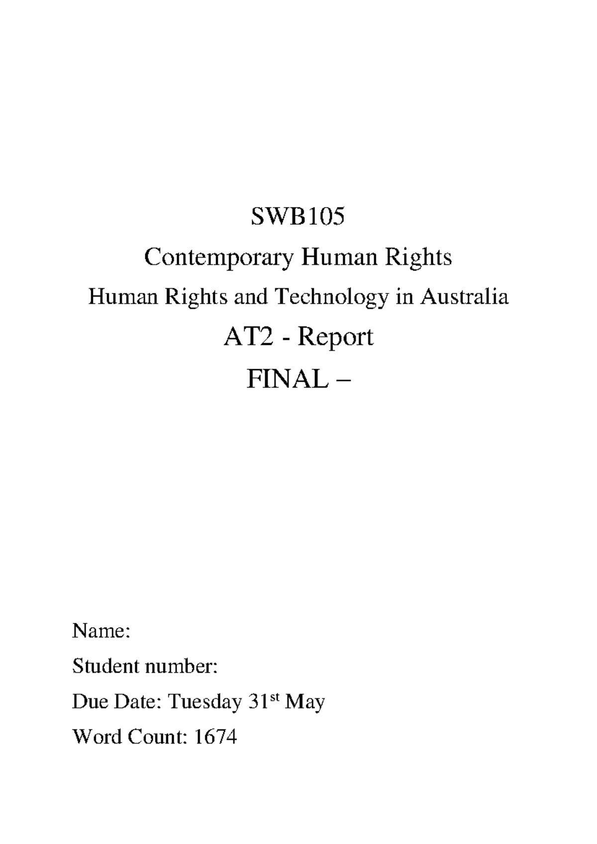 SWB105 AT2 Final - Human Rights and Technology in Australia - SWB ...