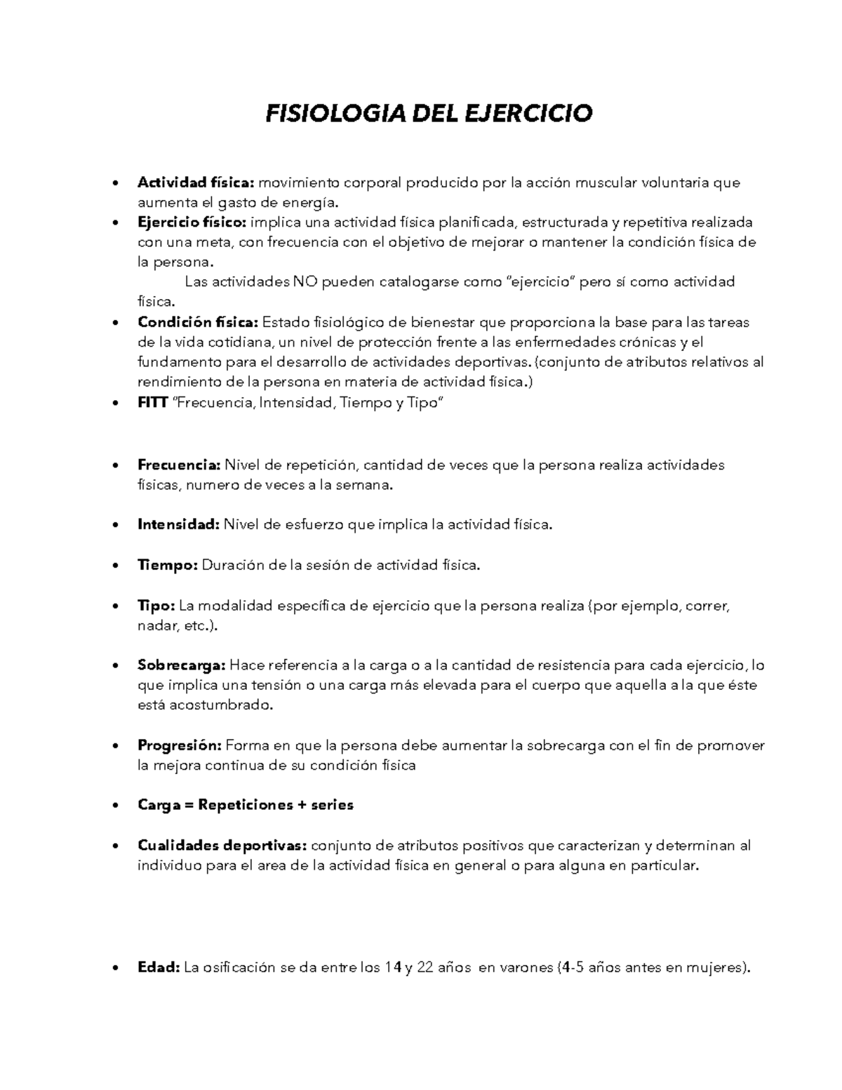 Fisiologia DEL Ejercicio - FISIOLOGIA DEL EJERCICIO Actividad física ...