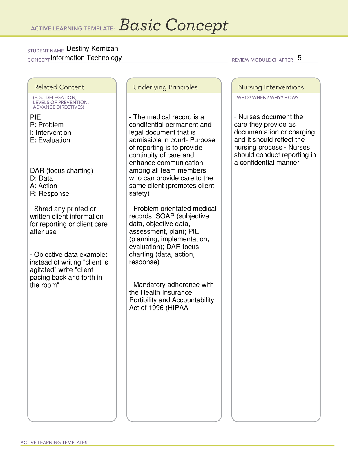 CH 5 Information Technology - 290 - ACTIVE LEARNING TEMPLATES Basic ...