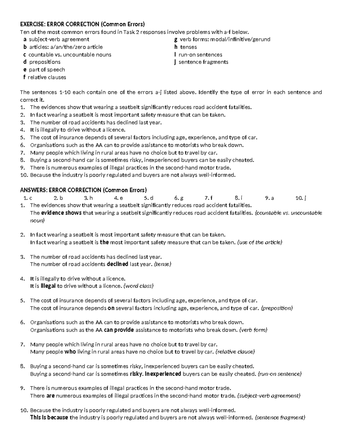 411698696 Error Correction Exercises Set 1 - EXERCISE: ERROR CORRECTION ...
