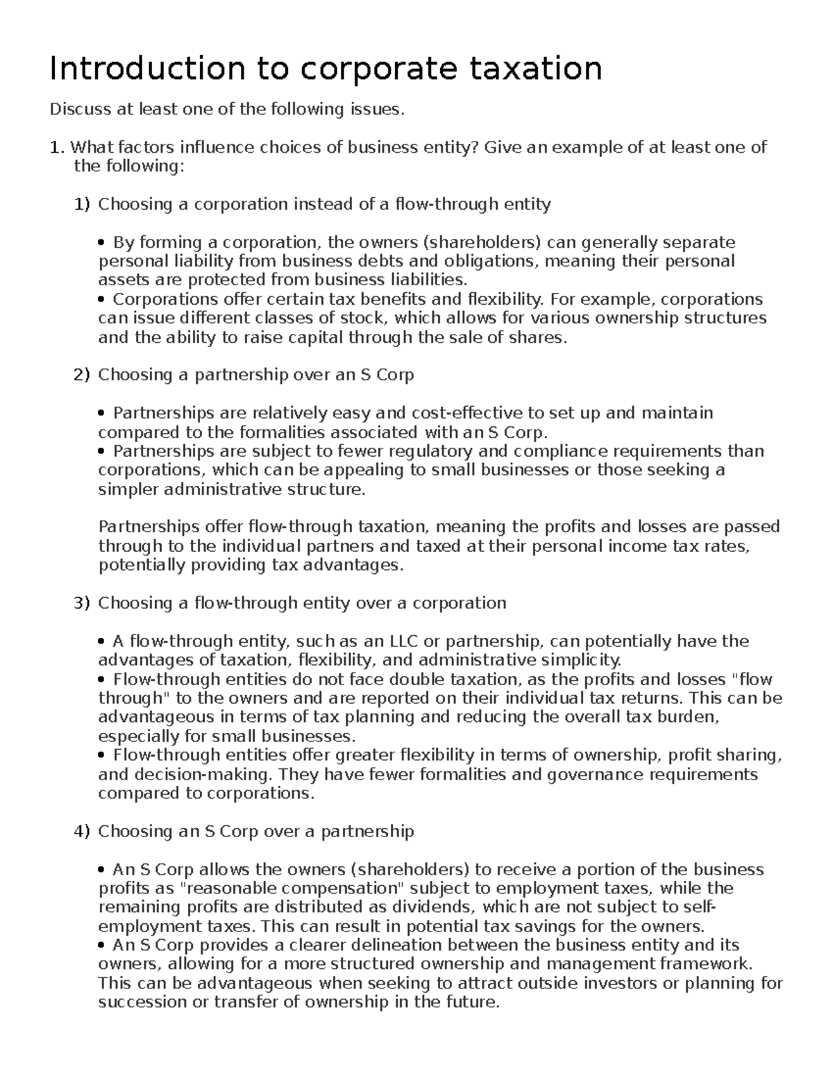 Ch 1 Notes - it is for C Corp - ACCT 5302 - UT Arlington - Studocu