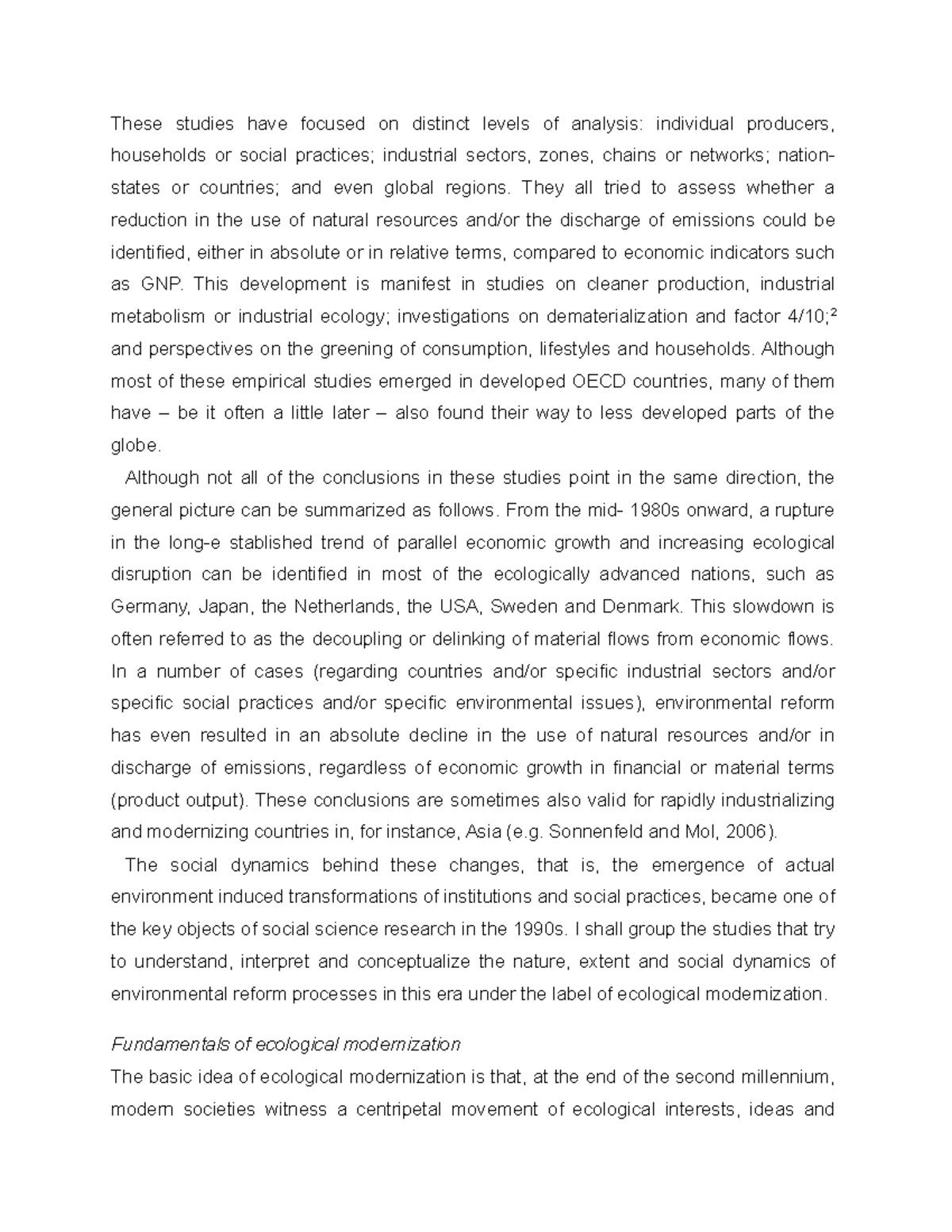 Environmental Science (10) - These Studies Have Focused On Distinct 