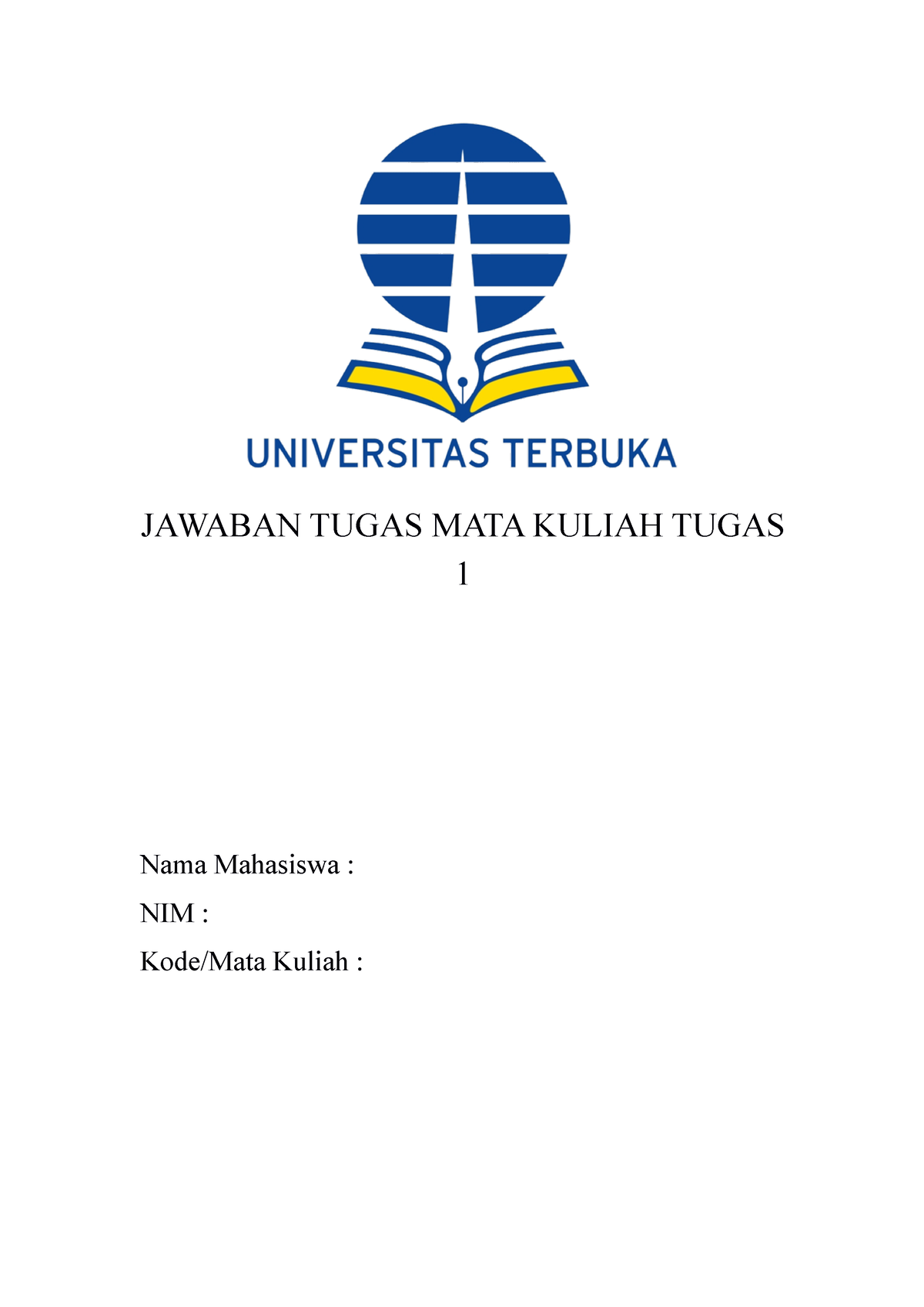 Tugas 1 Matematika - JAWABAN TUGAS MATA KULIAH TUGAS 1 Nama Mahasiswa ...