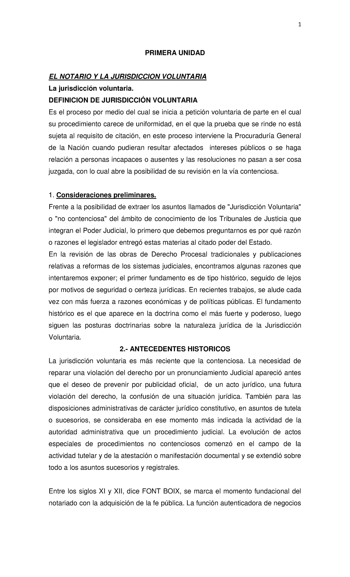 Material+ Primera+ Unidad - PRIMERA UNIDAD EL NOTARIO Y LA JURISDICCION ...