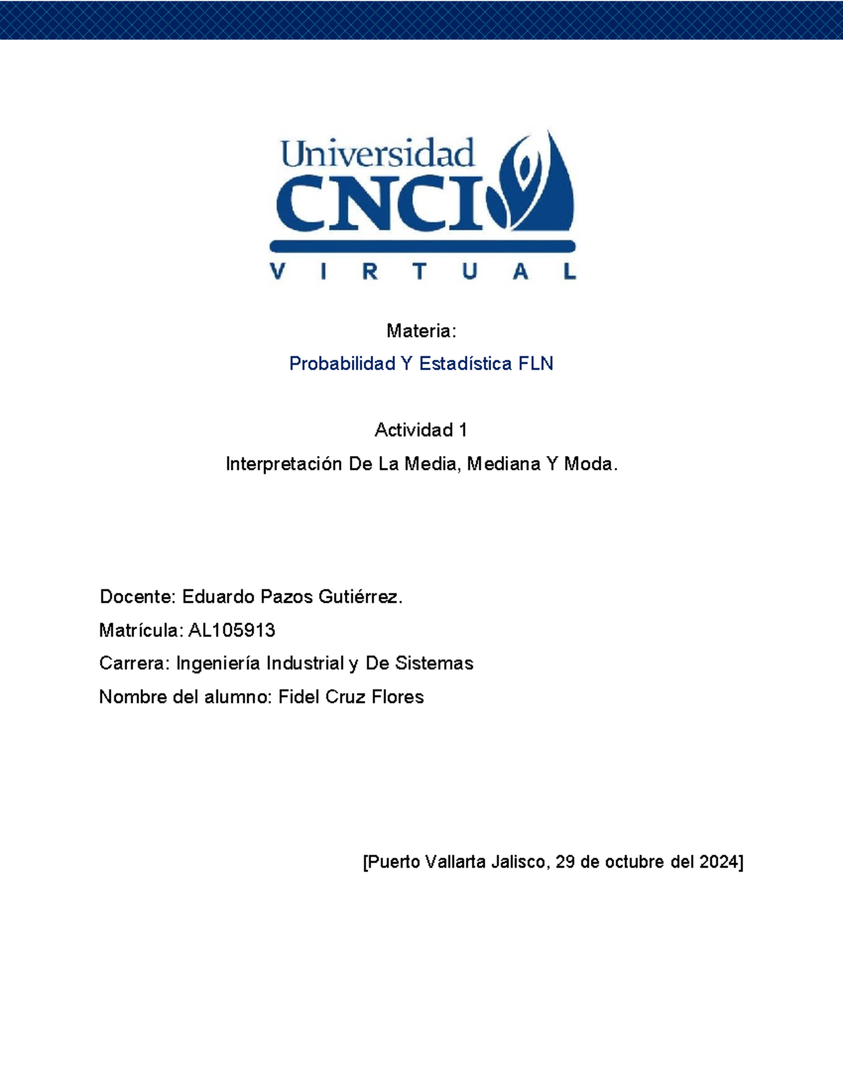 Probabilidad Y Estadistica Actividad Materia Probabilidad Y Estad Stica Fln Actividad