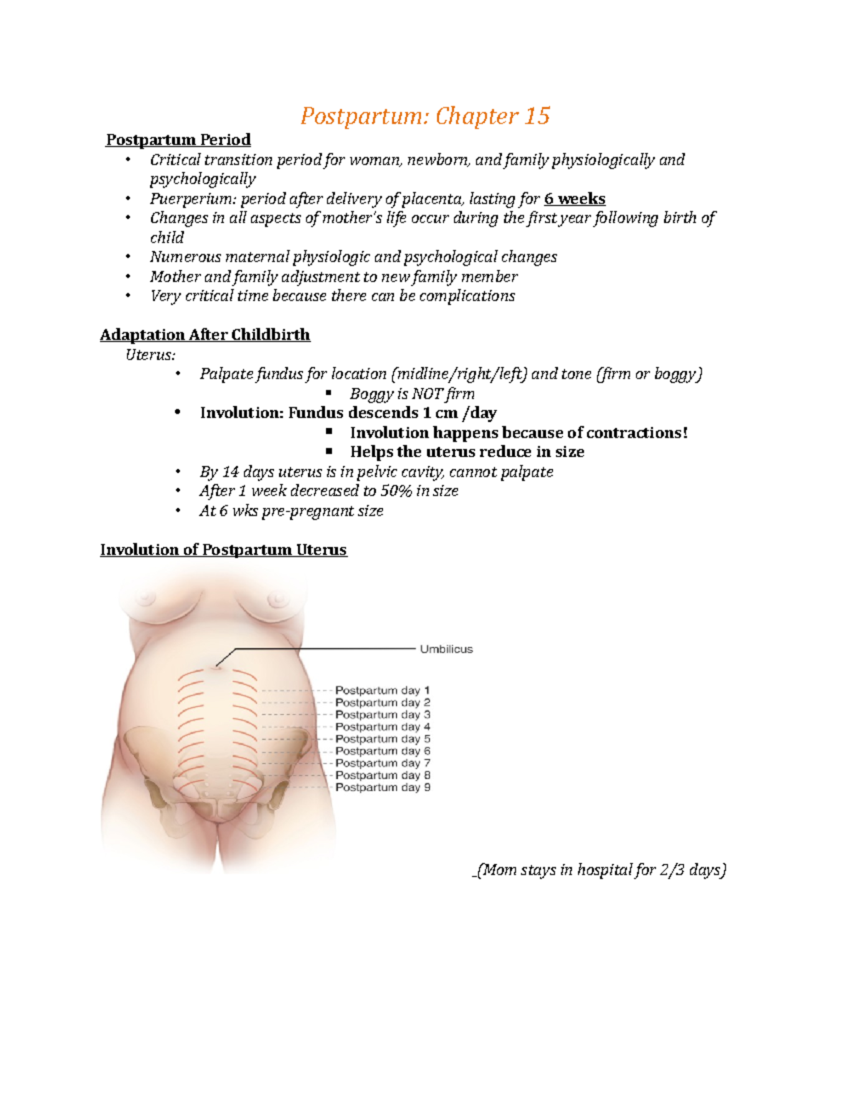 Golden Ticket EXAM TWO OB - Postpartum: Chapter 15 Postpartum Period ...