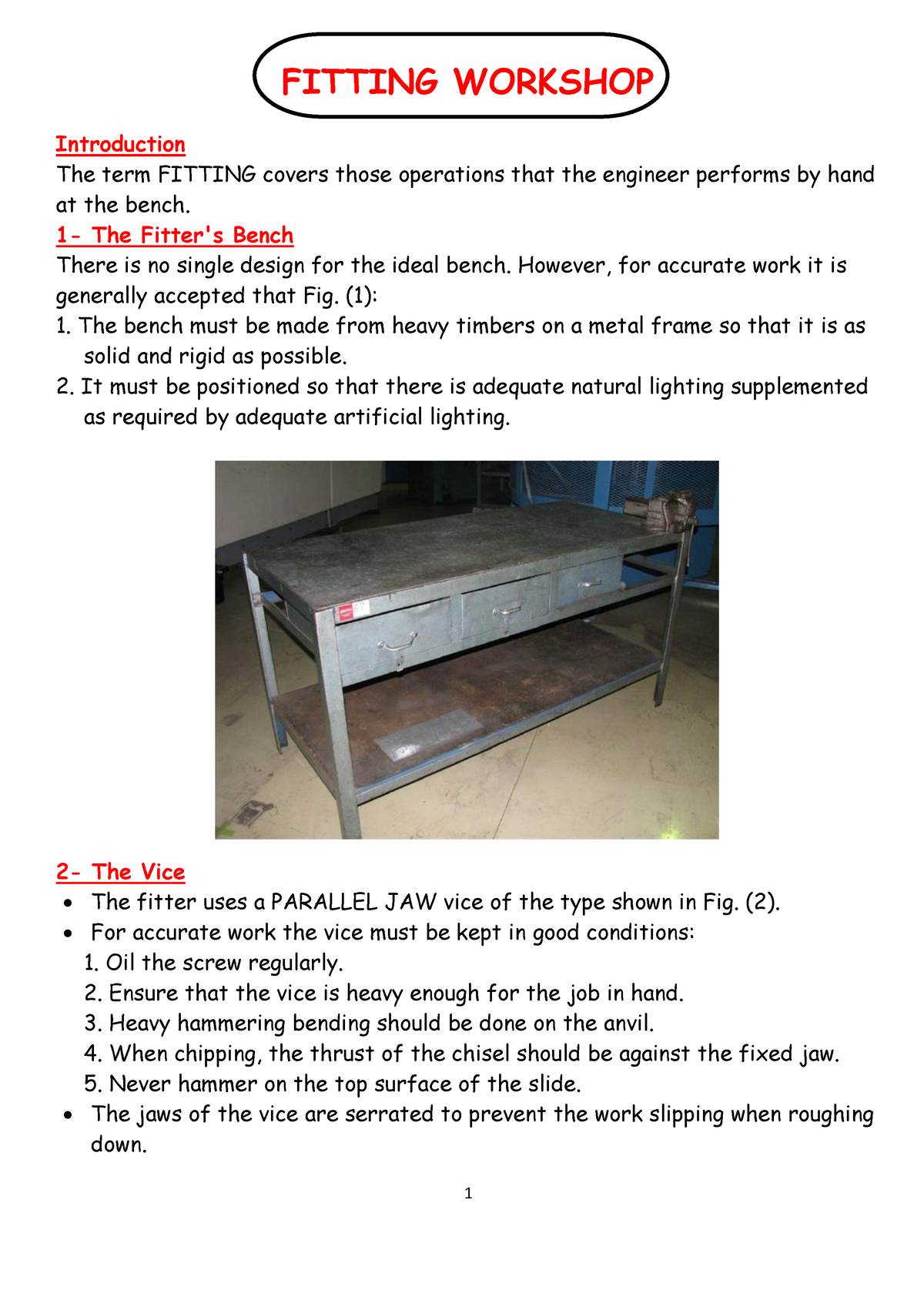 fitting shop experiment pdf