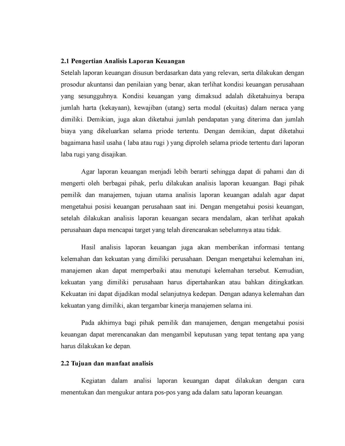 Pengertian Analisis Laporan Keuangan - 2 Pengertian Analisis Laporan ...