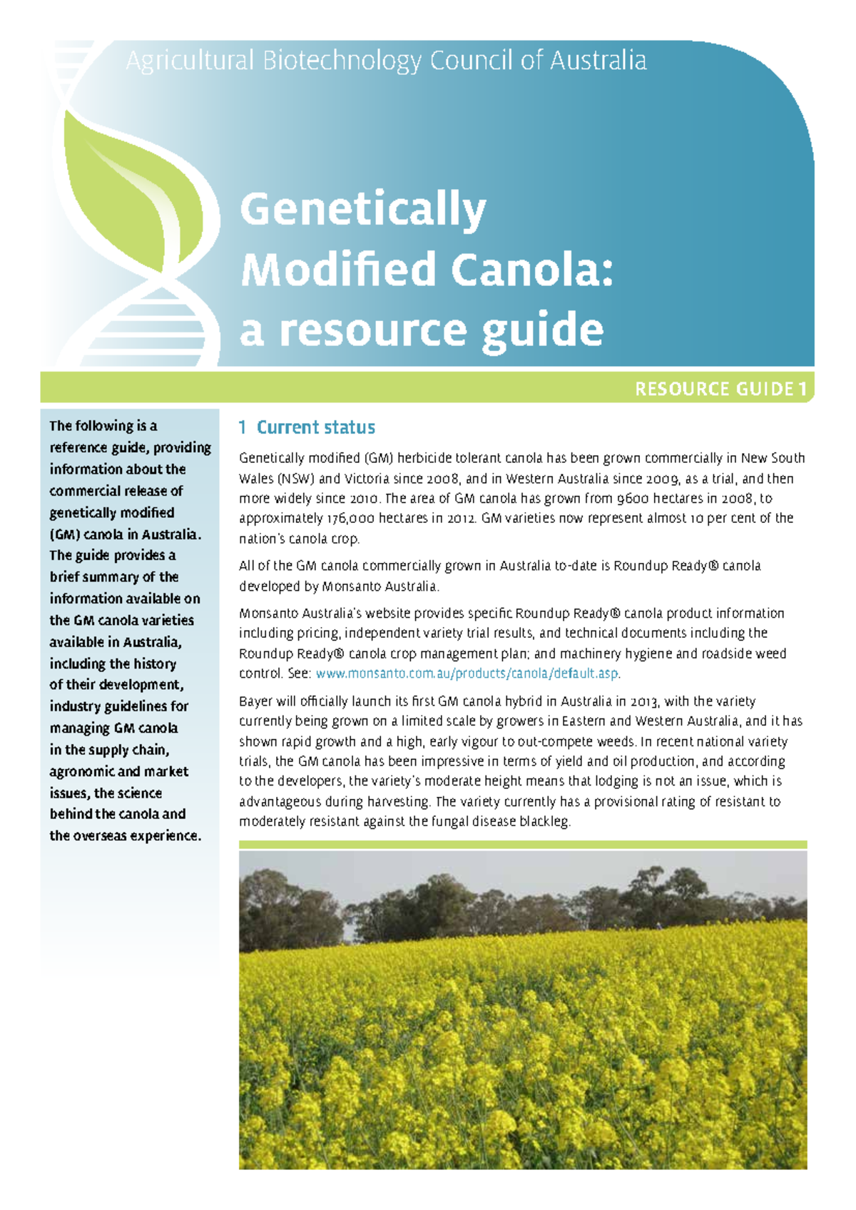 ABCA Resource Guide 1 v2 - Agricultural Biotechnology Council of ...