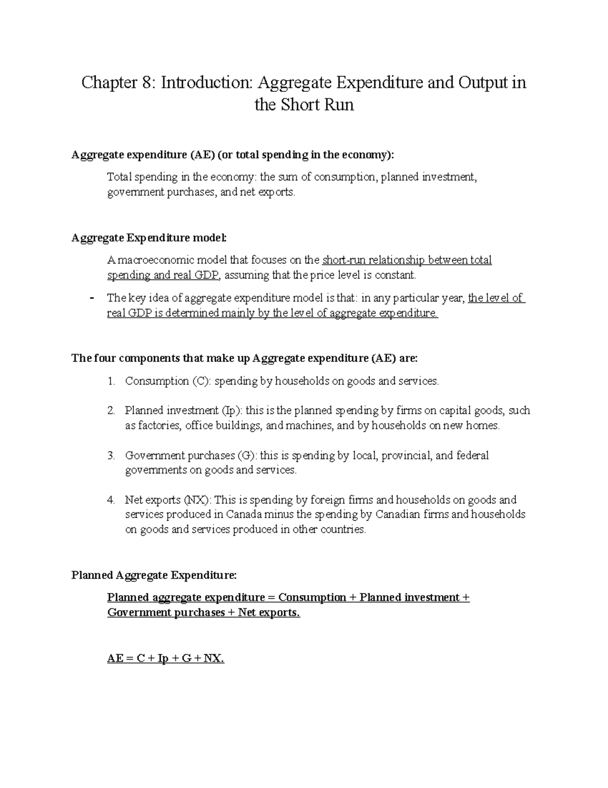 Chapter 8 Notes (1BB3 Intro To Macroeconomics) - Chapter 8 ...