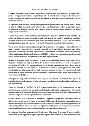 Riassunto IL Progetto Della Bellezza - IL PROGETTO DELLA BELLEZZA ...