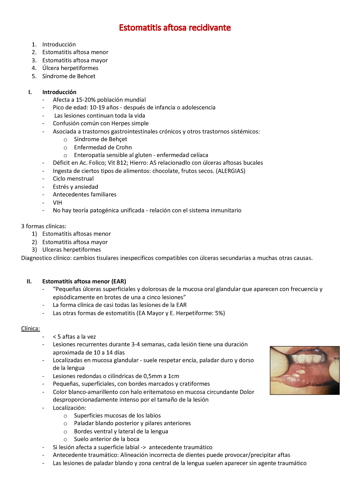 Estomatitis Lp Estomatitis Aftosa Recidivante Introducción