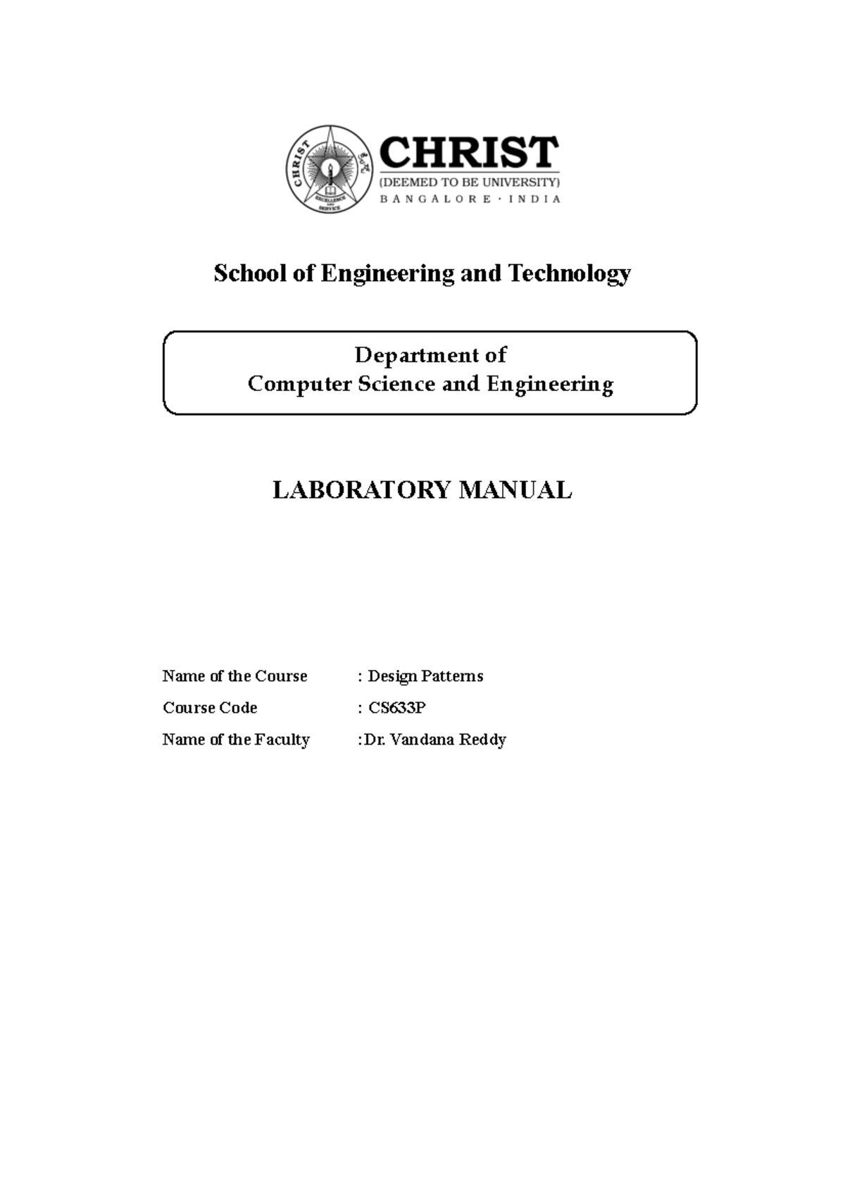 Lab Manual-DP - School of Engineering and Technology LABORATORY MANUAL ...