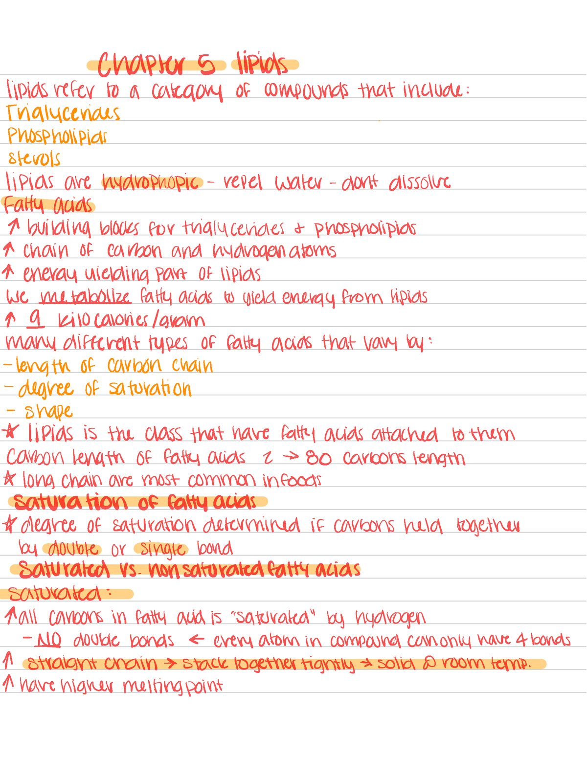 Chapter 5 Lipids - Chapter 3 Lipids Lipids Refer To A Category Of ...