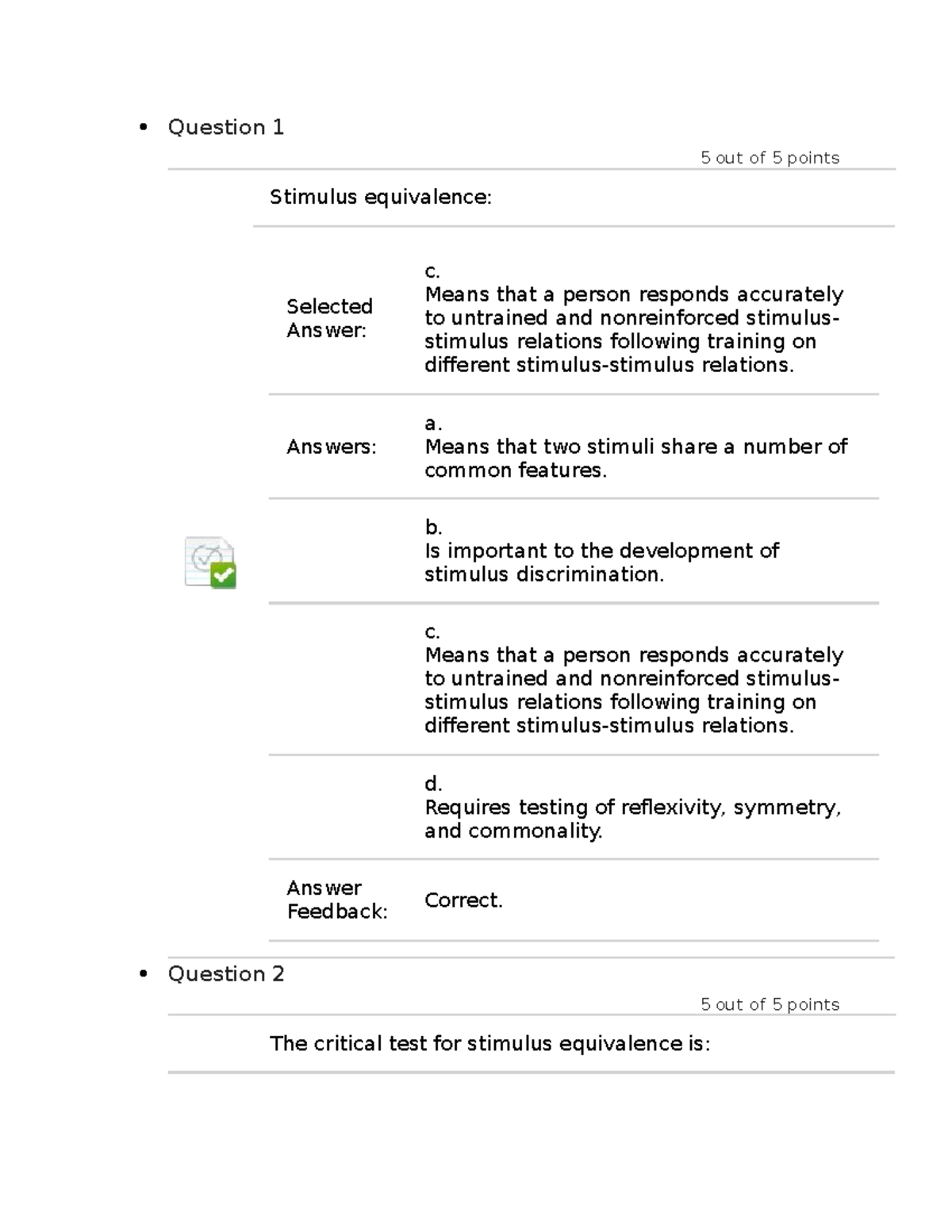 PSY 7709 Unit 10 Quiz - Question 1 5 Out Of 5 Points Stimulus ...