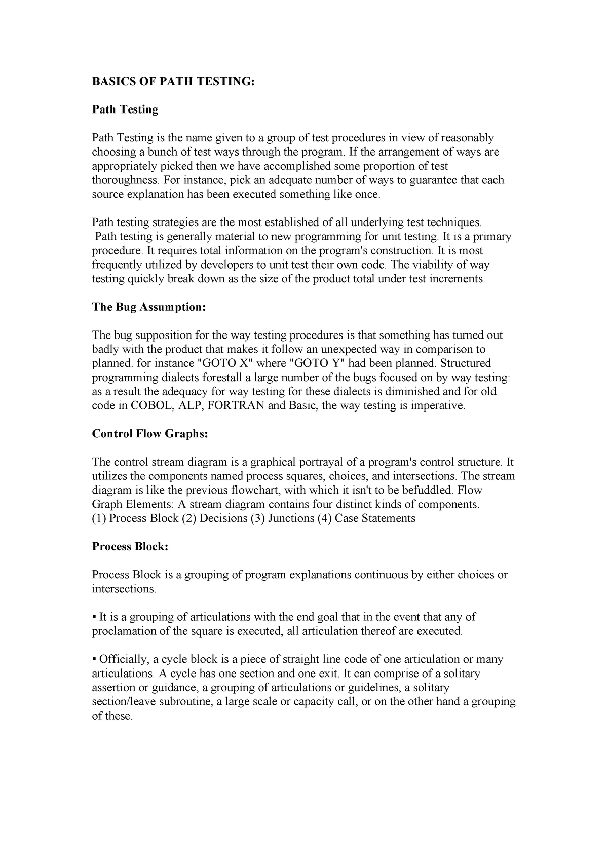 Basics OF PATH Testing & Flowchart - BASICS OF PATH TESTING: Path ...