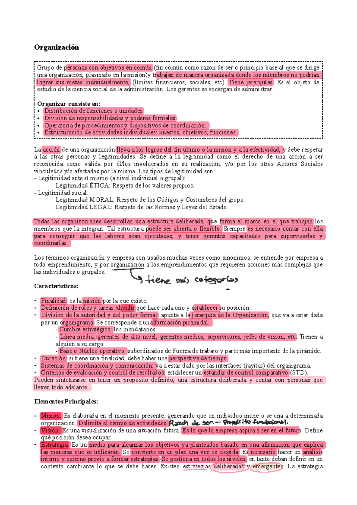 Final Gestión de las Organizaciones - Organización La acción de una ...