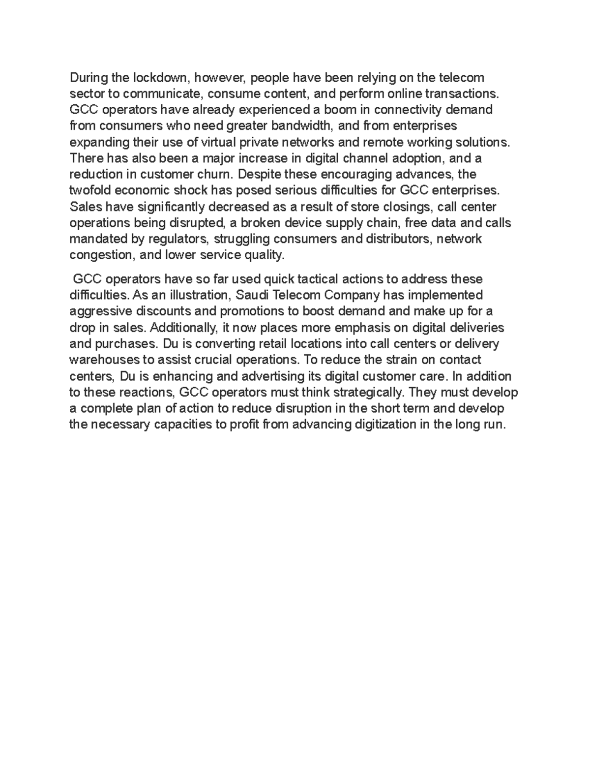 Discussion - During the lockdown, however, people have been relying on ...