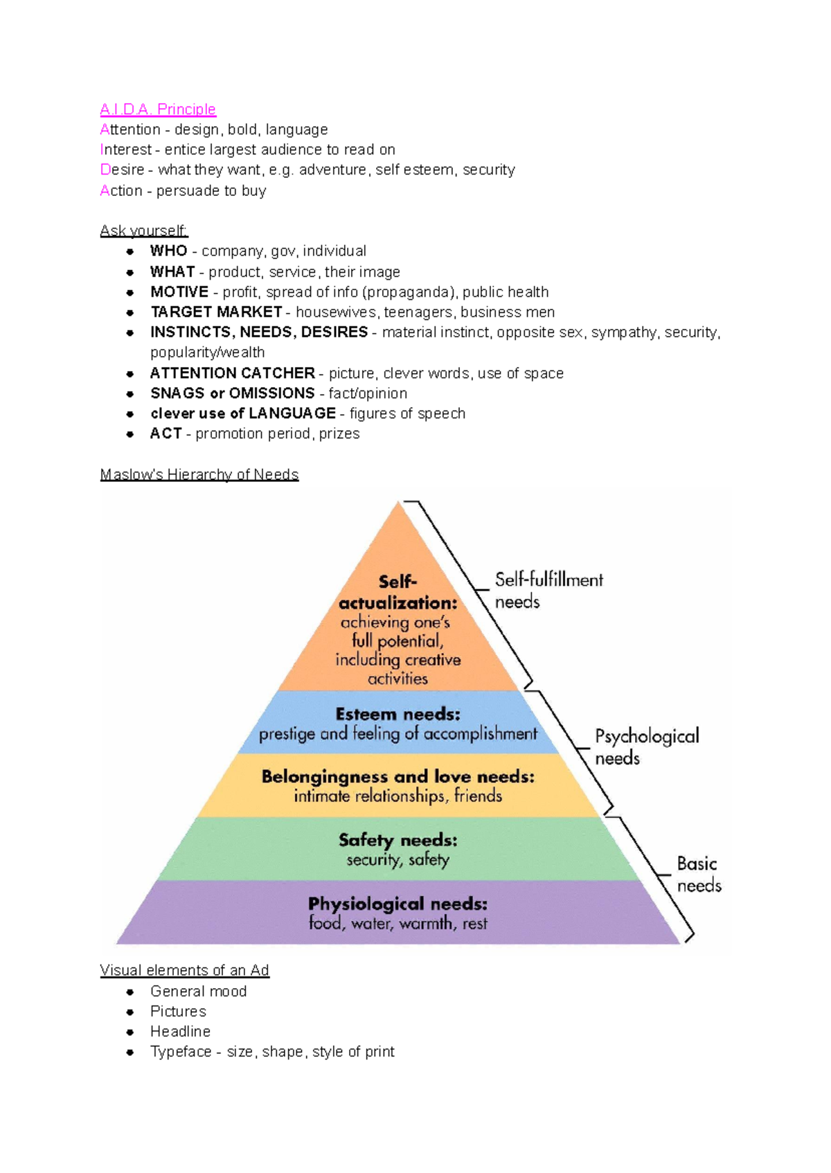 Ad analysis - notes - A.I.D. Principle Attention - design, bold ...