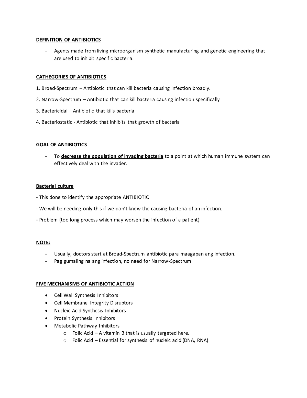 Antibiotics - Notes Full Of Knowledge - Definition Of Antibiotics 