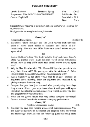 English Entrance Test Sample Paper - 1 ENGLISH ENTRANCE TEST SAMPLE ...