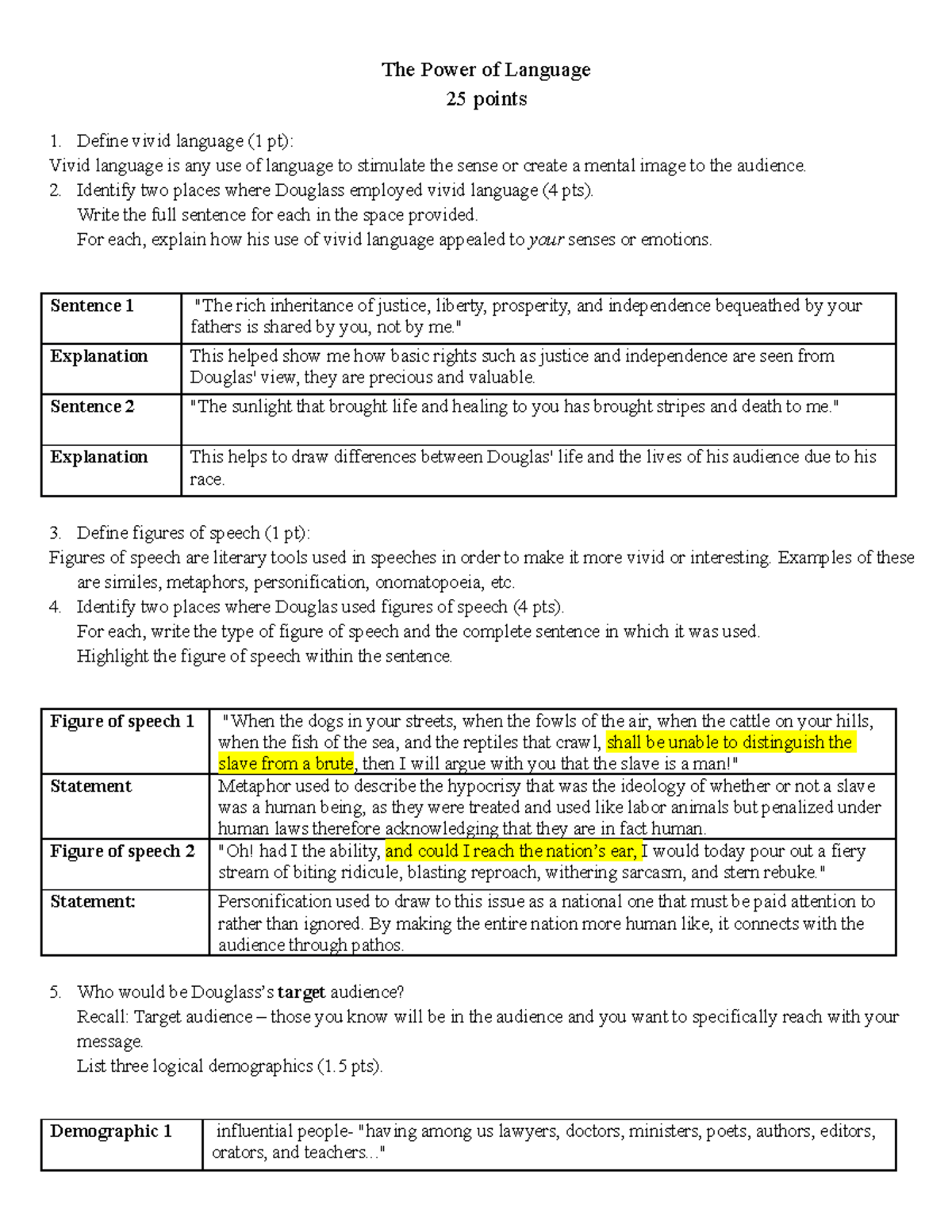 graded assignment unit project the power of language