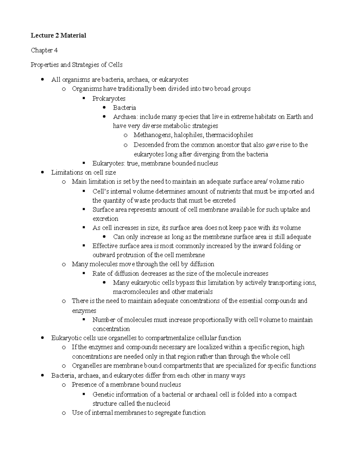 3000 Exam 1 Book Notes - Summary Becker's World of the Cell - Lecture 2 ...