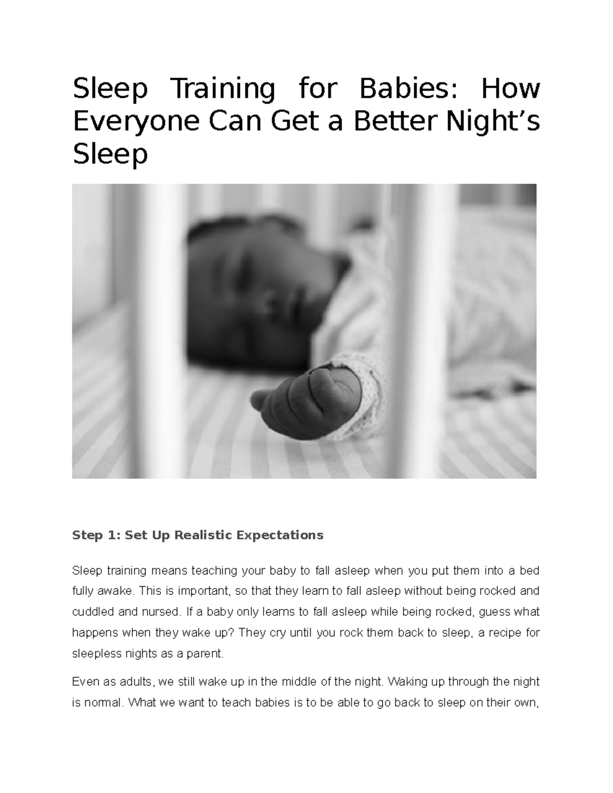 Sleep Training For Babies - This Is Important, So That They Learn To ...